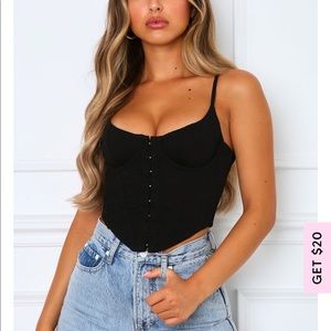 White Fox Boutique - Stay Young Bustier (Black)